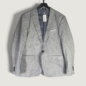 Mens Light Gray Sport Coat Blazer Jacket Size Large NWT Large Coofandy